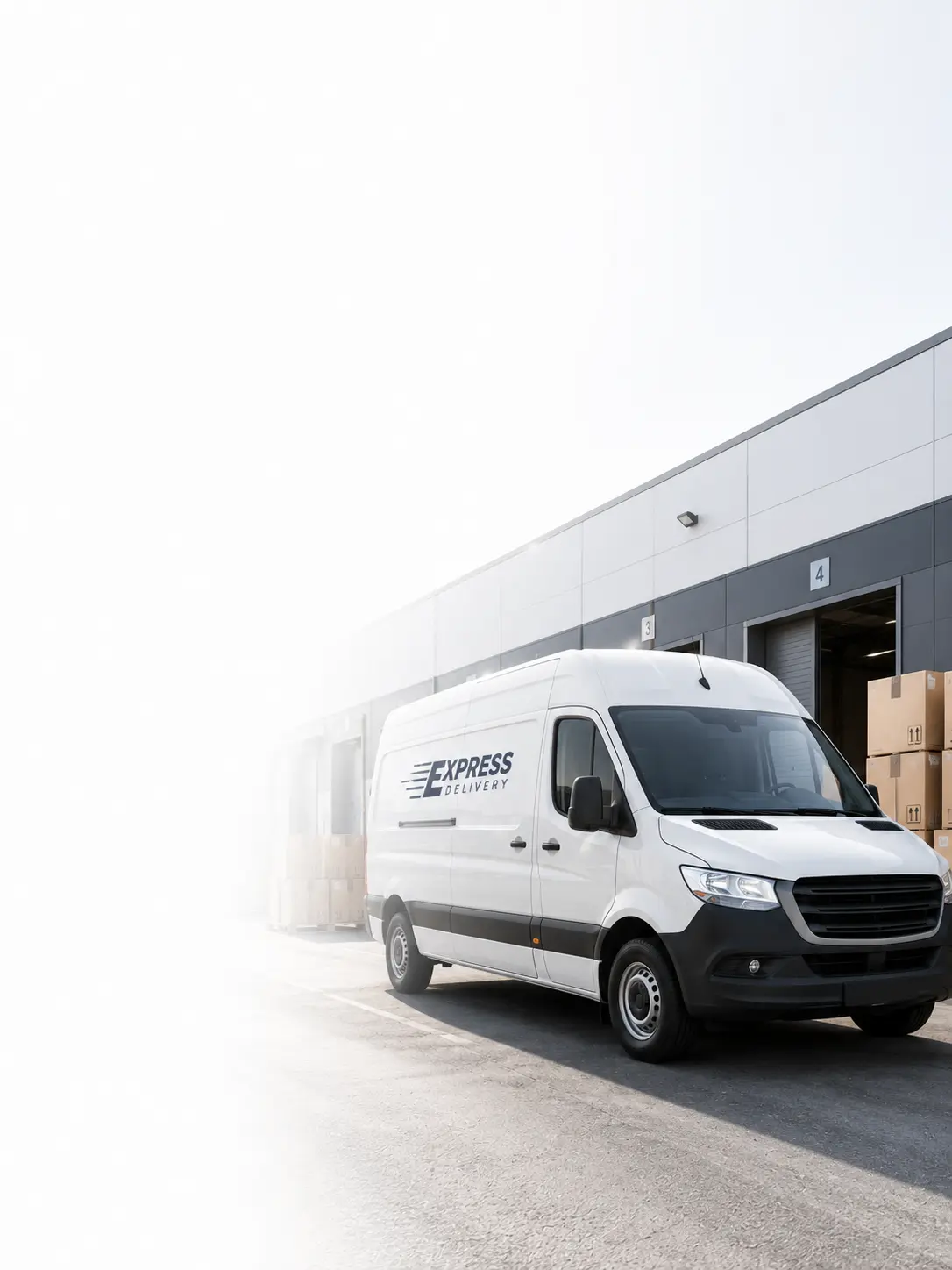 Delivery van in urban setting